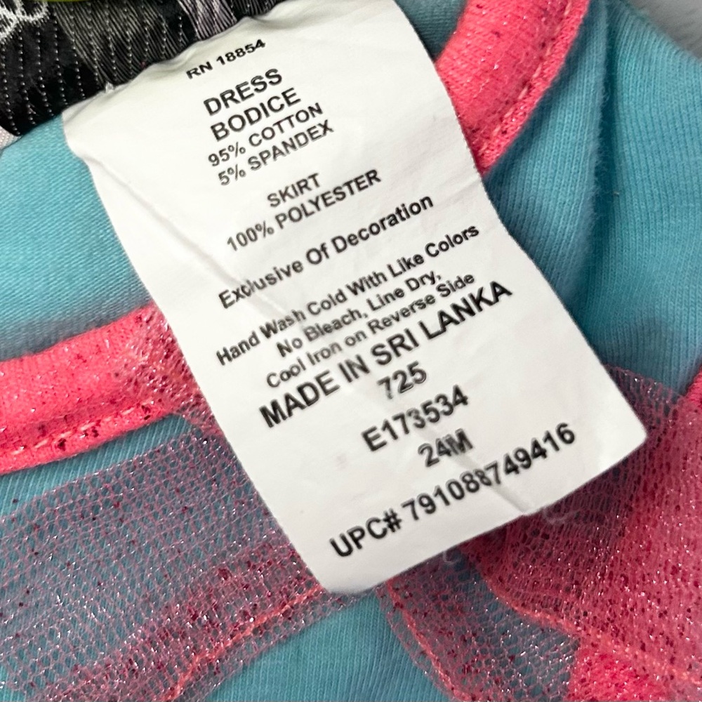 Rare Editions Pink and Blue Mermaid Dress - 24M - Picture 6 of 7